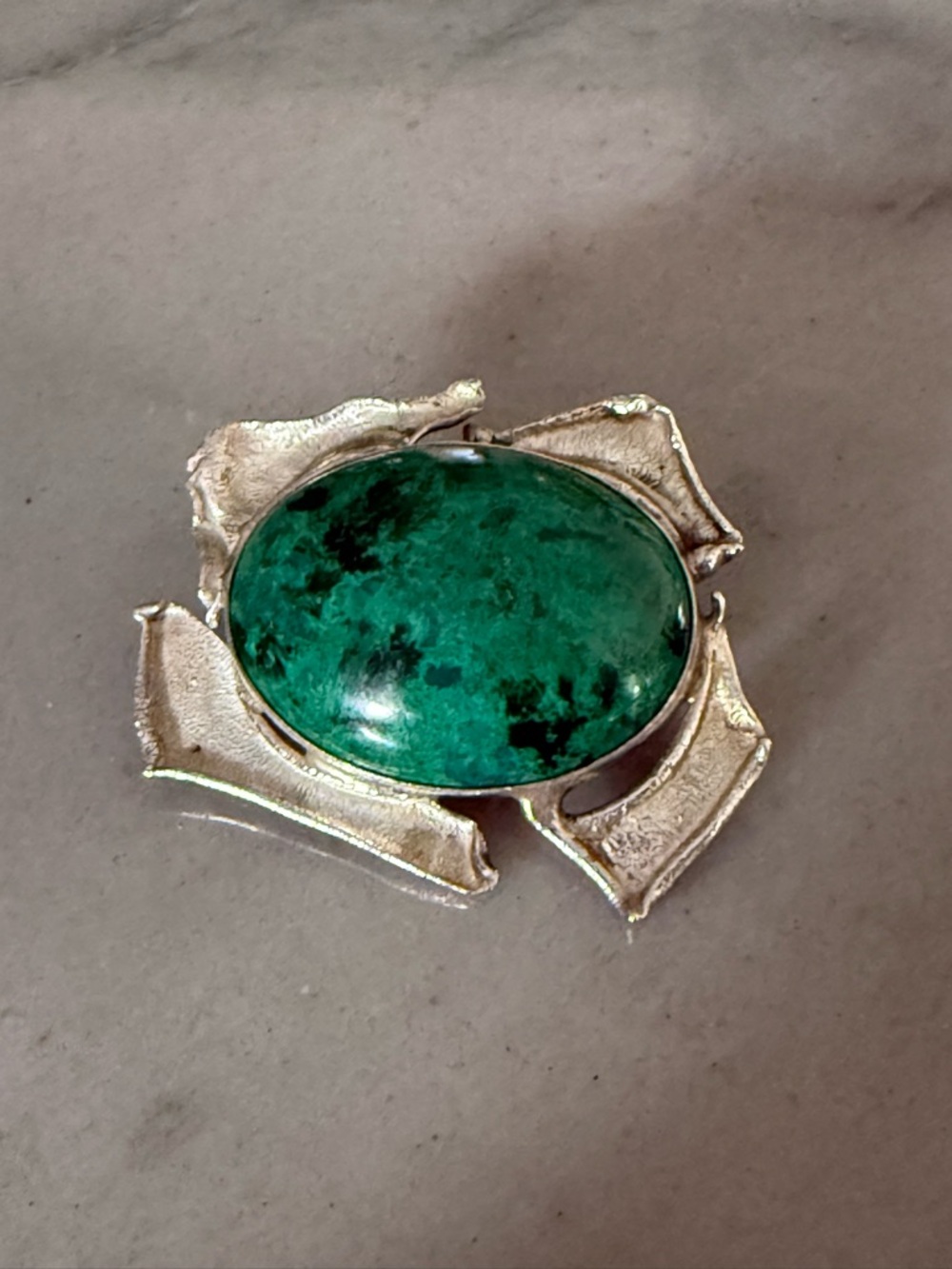 Vintage Art Deco 925 Sterling Silver Pendant Brooch